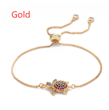 Colored Turtle Pendant Bracelet - Bodycouturee