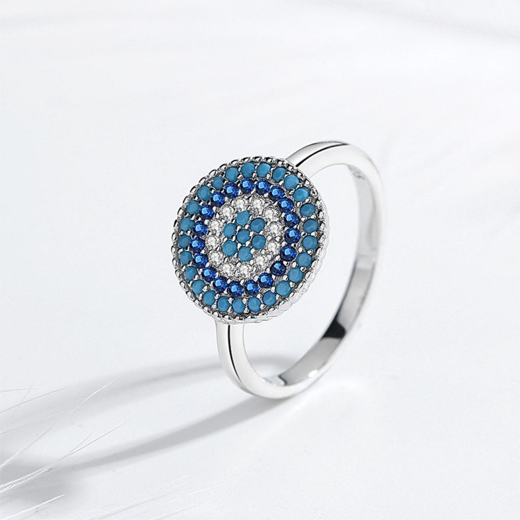 s925 Sterling Silver Evil Eye Diamond Ring - Bodycouturee