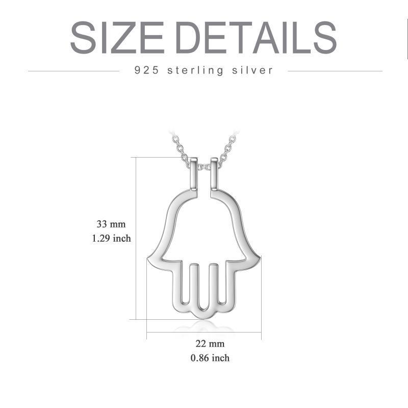 Hamsa Hand Ring Holder Pendant 925 Sterling Silver Necklace - Bodycouturee