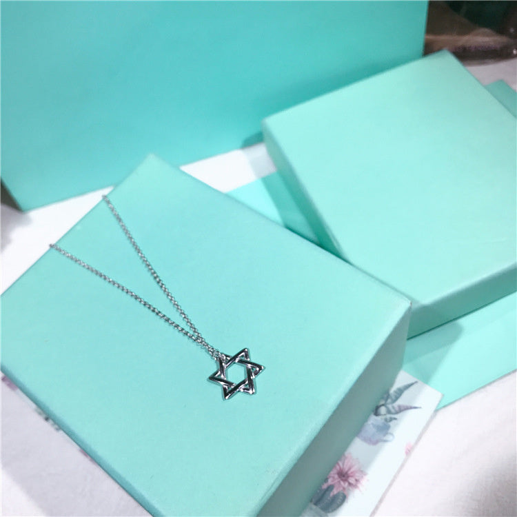 S925 Sterling Silver Hexagram Star Necklace - Bodycouturee