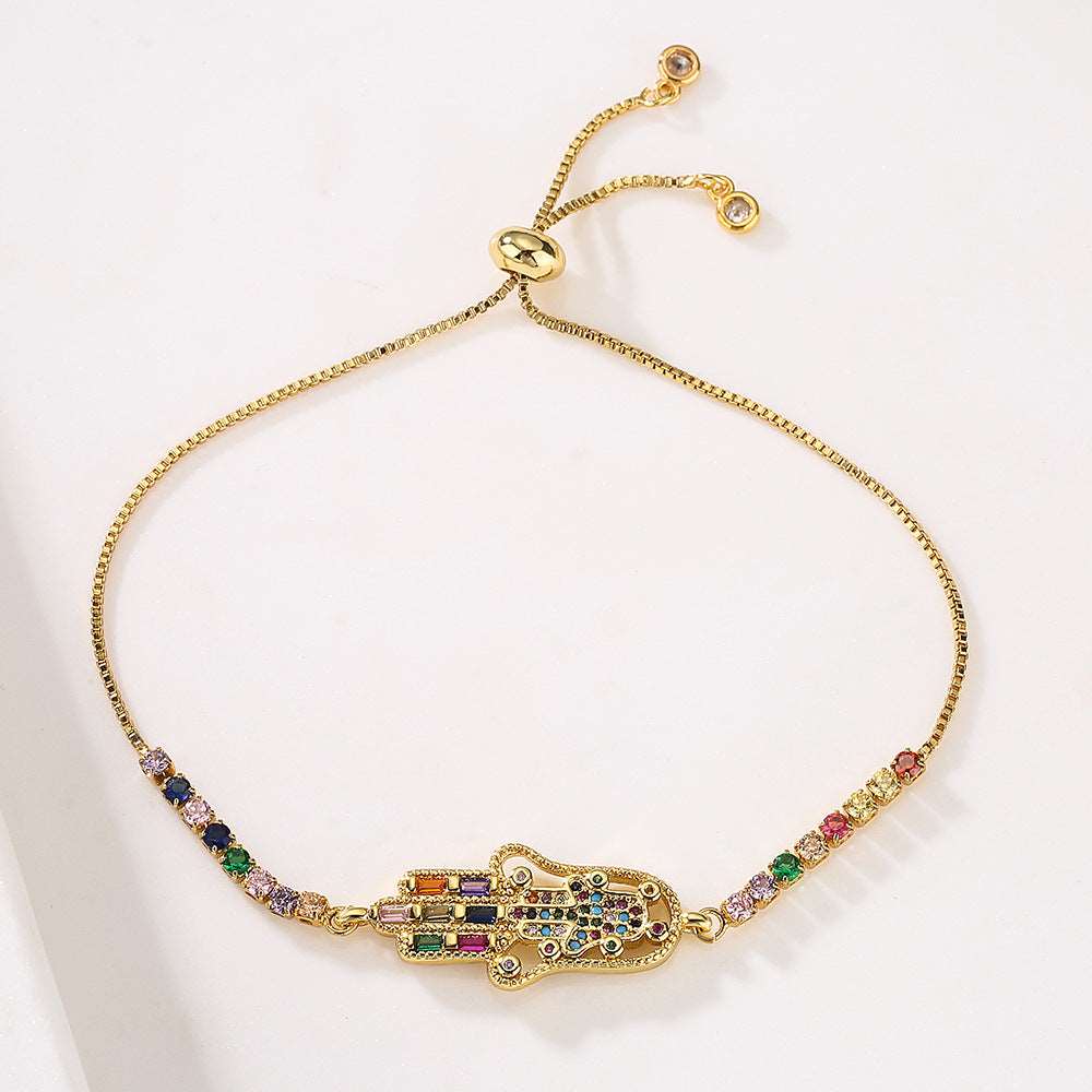 Gold Fatima Hand Charm Bracelet - Bodycouturee