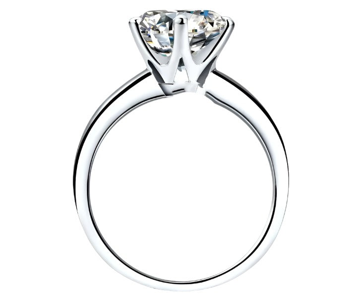 925 Silver Gold-plated Six-claw Ring With Moissanite Female T Carbon Diamond Body Couturee & Co