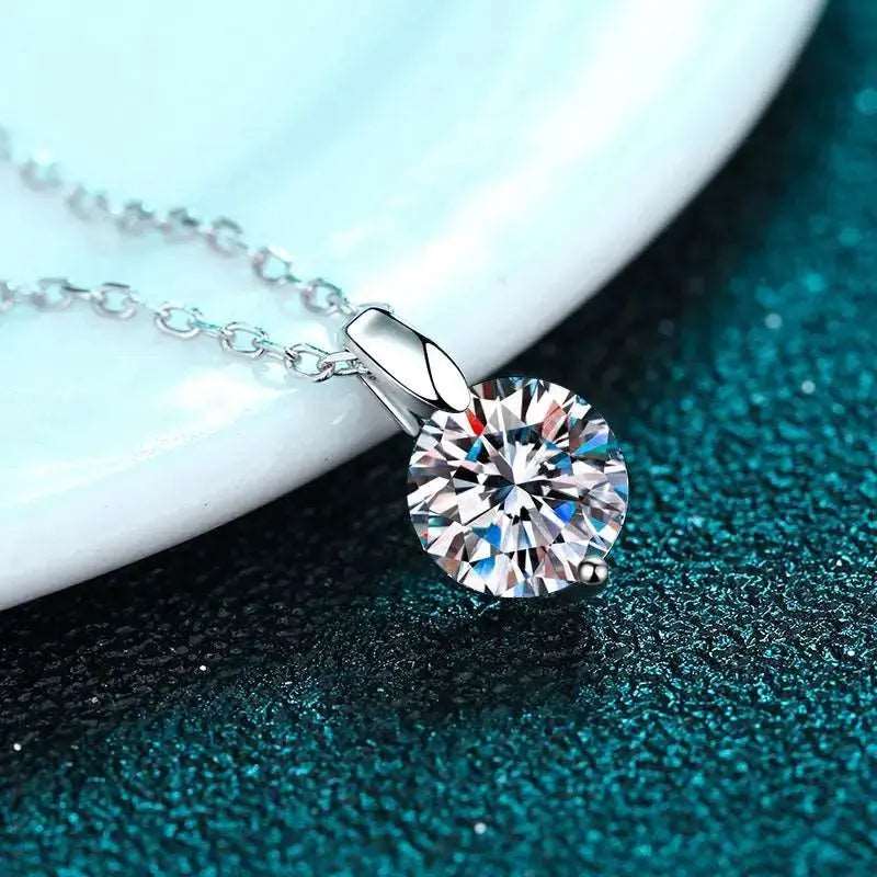 925 Sterling Silver Lab grown Diamond Moissanite Necklace Body Couturee & Co