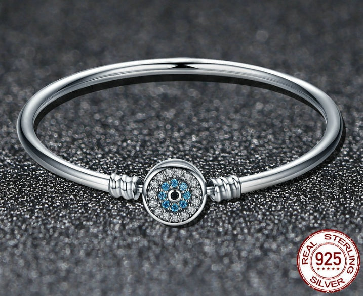 S925 Sterling Silver Evil Eye Diamond Bracelet - Bodycouturee