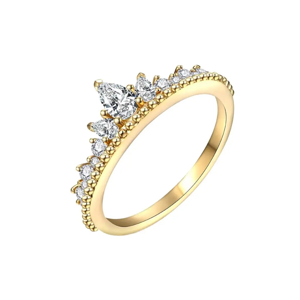 Crown Shape Moissanite Ring Trendsi