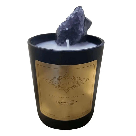 Crystal Stone Amethyst Candle Bodycouturee&Co