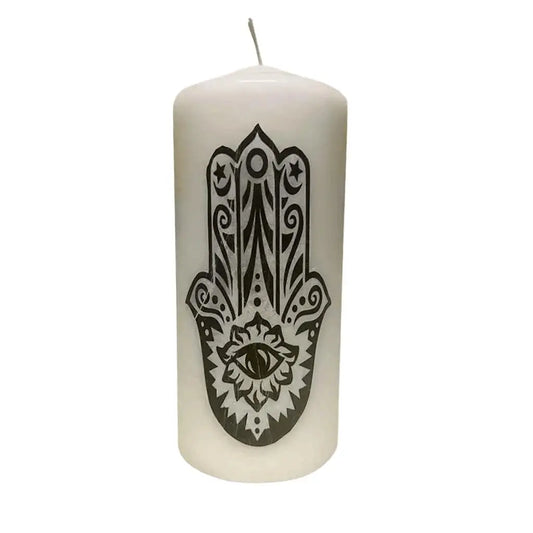 Home Decor Hamsa Pillar Candle Bodycouturee&Co