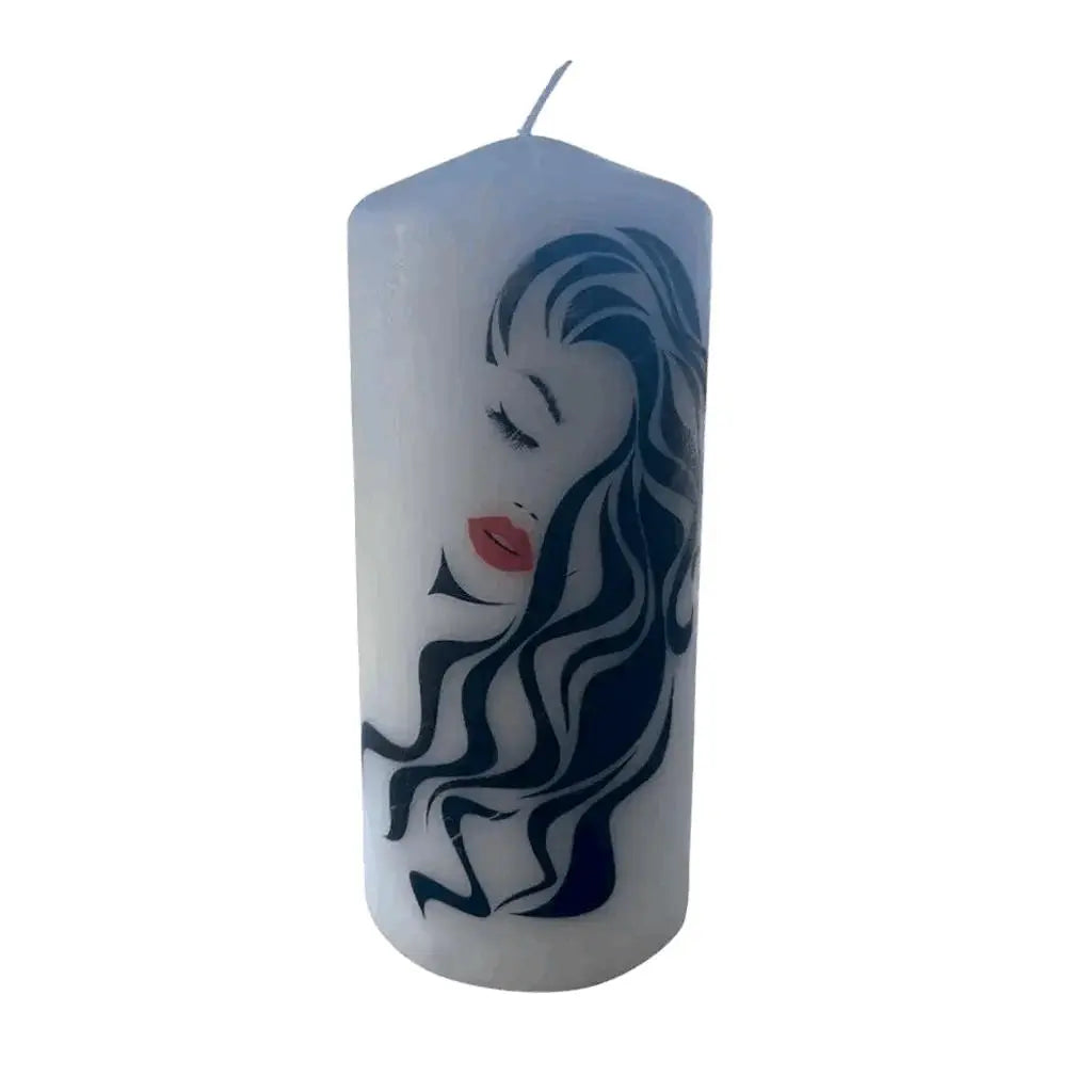 Home Decor Wavy Luxe Girl Pillar Candle Bodycouturee&Co