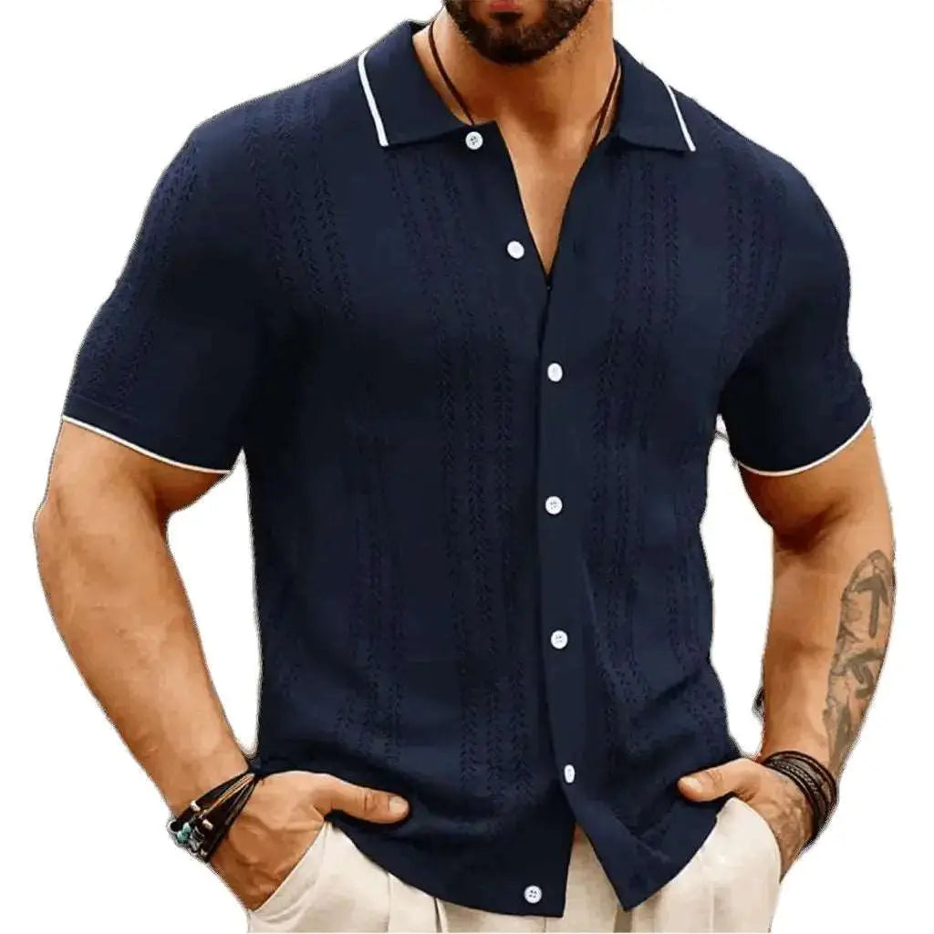 Men's Short-Sleeved Polo Button Down Shirt CJ dropshipping