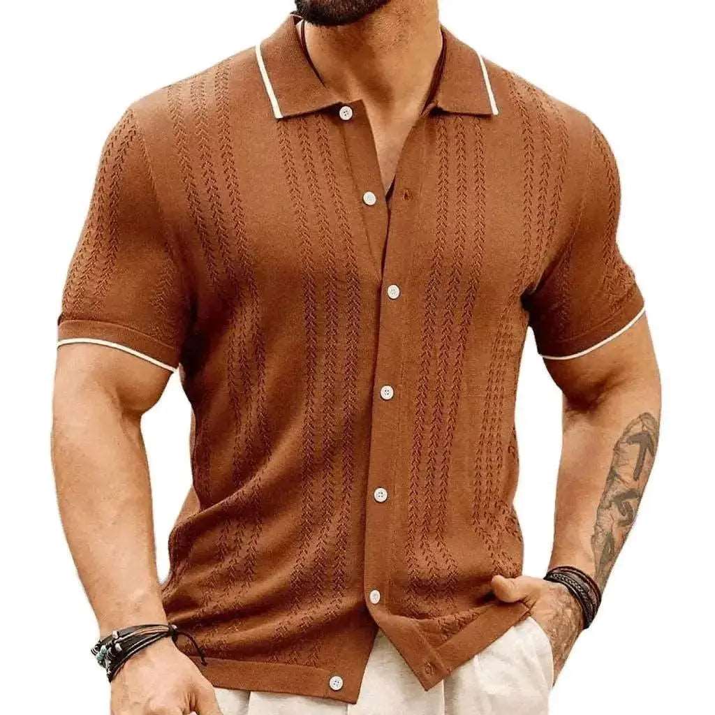 Men's Short-Sleeved Polo Button Down Shirt CJ dropshipping