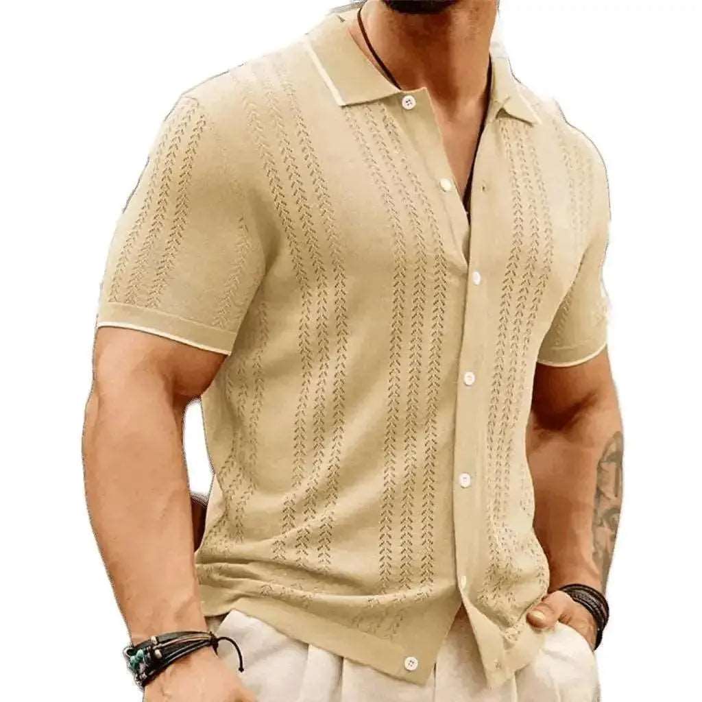 Men's Short-Sleeved Polo Button Down Shirt CJ dropshipping