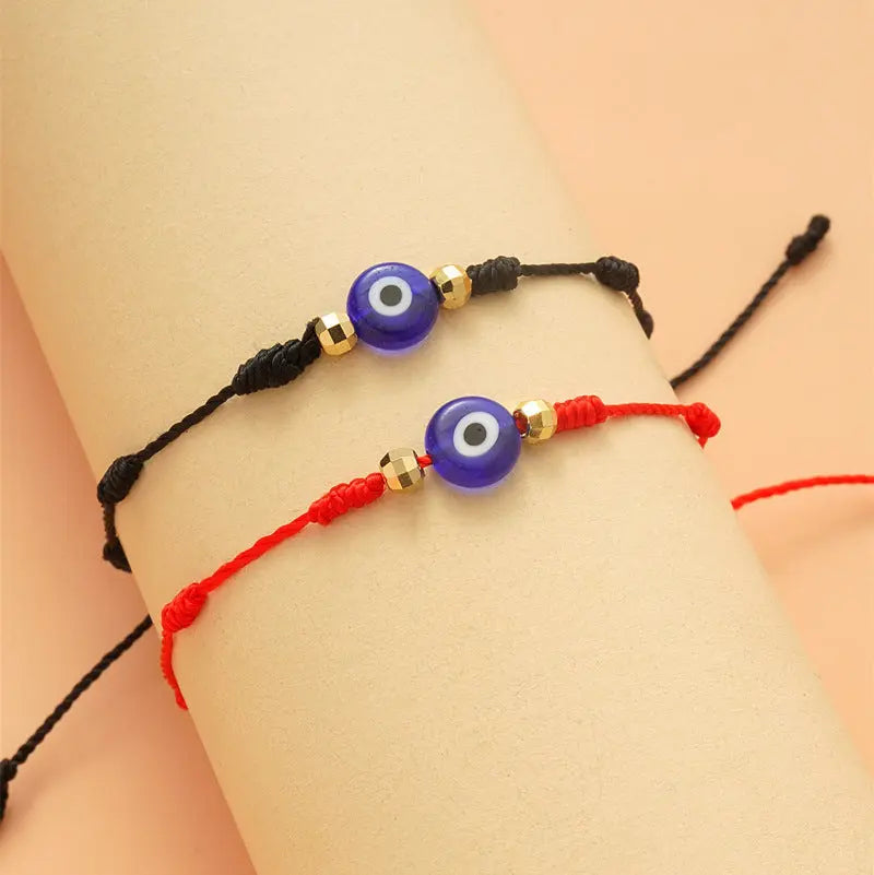 New 7-knot Evil Eye Bracelet 6 Pack Blue Eye Paper Card Bracelet Braided Adjustable Bracelet Body Couturee & Co