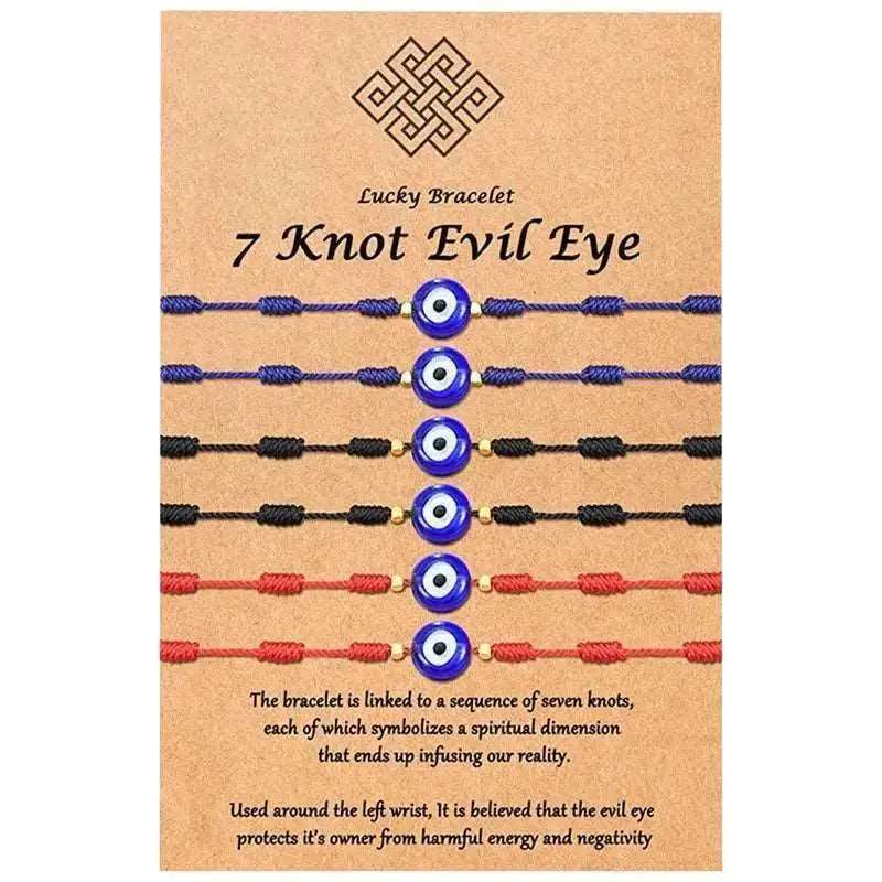 New 7-knot Evil Eye Bracelet 6 Pack CJ dropshipping