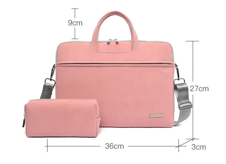 PU Leather Women Laptop Bag Notebook Carrying Case Briefcase For Macbook Air 13.3 14 15.6 Inch Men Handbags Shoulder Mouse Bag Body Couturee & Co