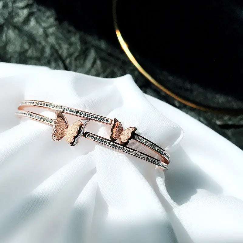 Rose Gold Titanium Steel Bracelet - Body Couturee & Co