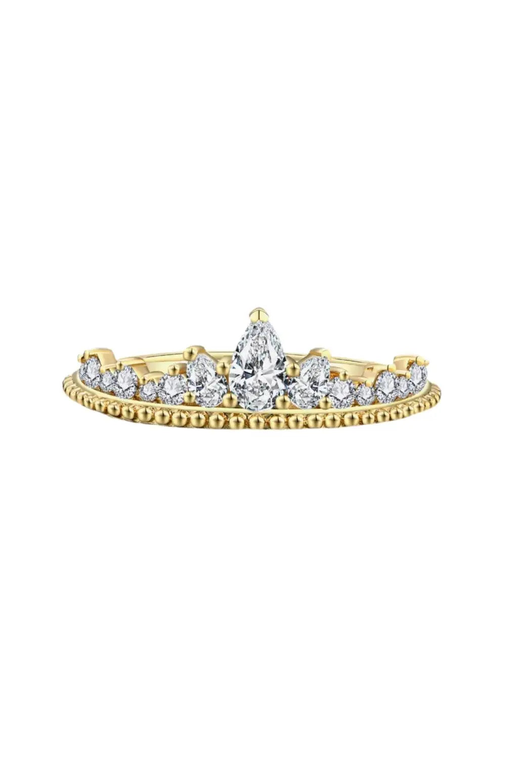 S925 Crown Princess Diamond Moissanite Ring Trendsi