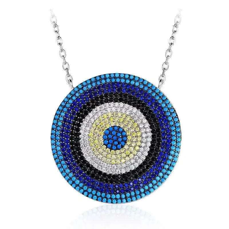 S925 Evil Eye Sterling Silver Gold Necklace CJ dropshipping