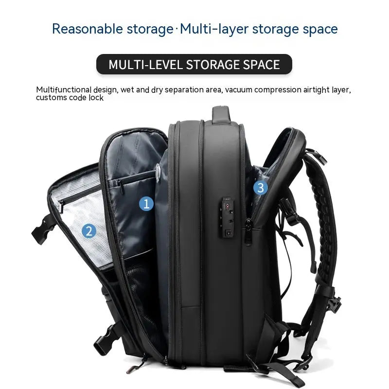 Travel Backpack Men's Business Multifunction Computer Bag Vacuum Compression Large-capacity Backpack Body Couturee & Co