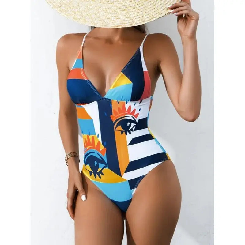 Women’s Printed Bikini One-Piece (Plus-Size Available) Body Couturee & Co