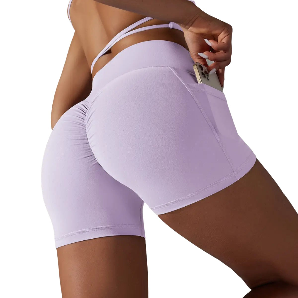 Yoga Shorts With Phone Pocket Design Fitness Sports Pants For Women Clothing Body Couturee & Co