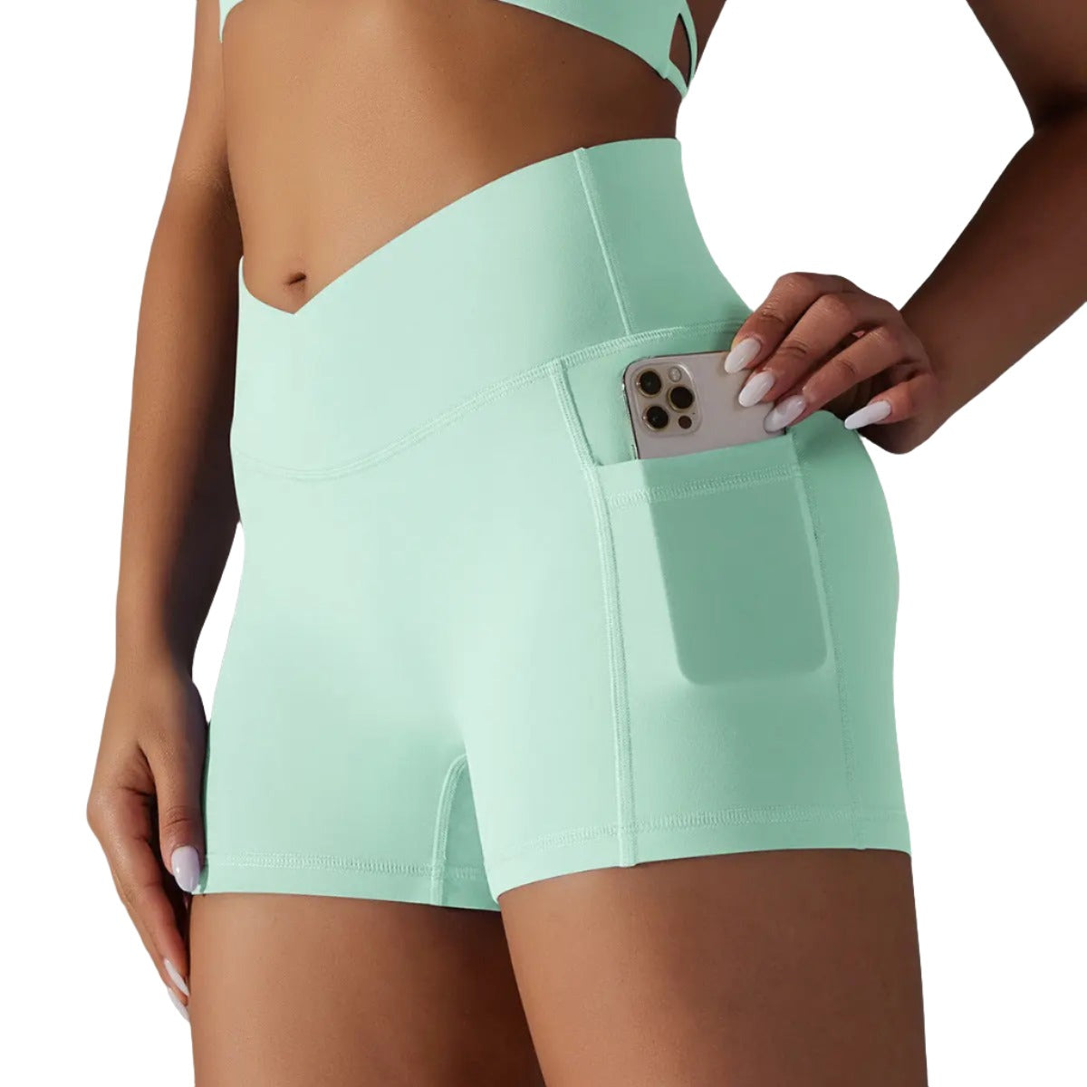 Yoga Shorts With Phone Pocket Design Fitness Sports Pants For Women Clothing Body Couturee & Co