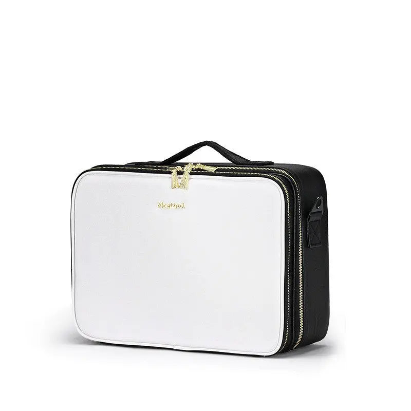 Large Capacity Leather Cosmetic Bag Portable Makeup Artist Makeup Storage Bag Body Couturee & Co