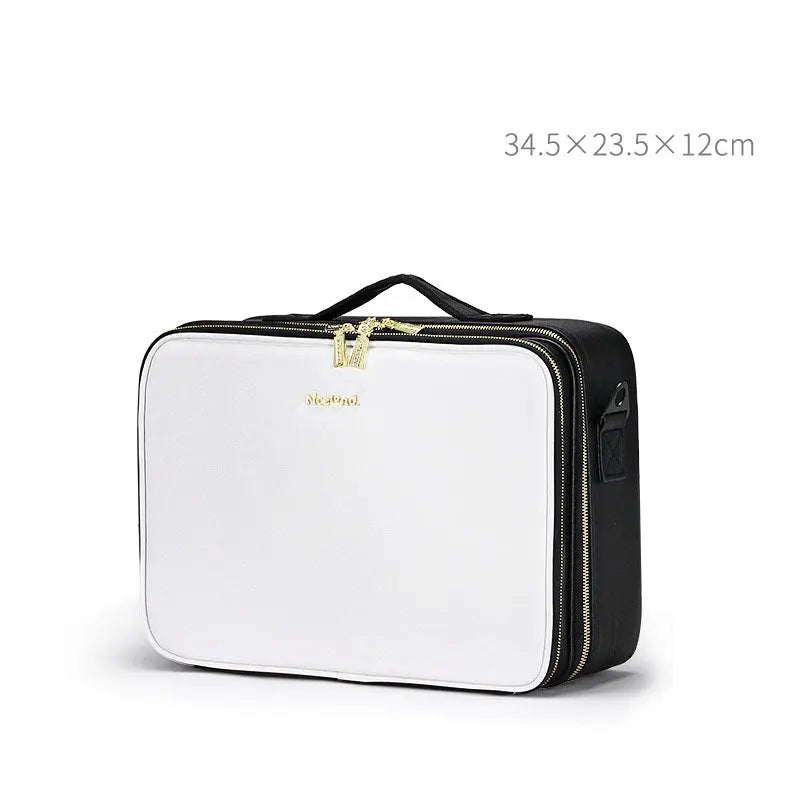 Large Capacity Leather Cosmetic Bag Portable Makeup Artist Makeup Storage Bag Body Couturee & Co