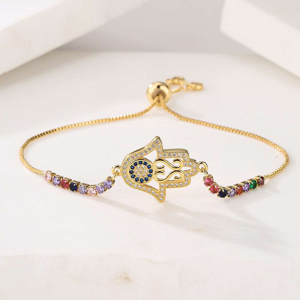 Gold Fatima Hand Charm Bracelet - Bodycouturee