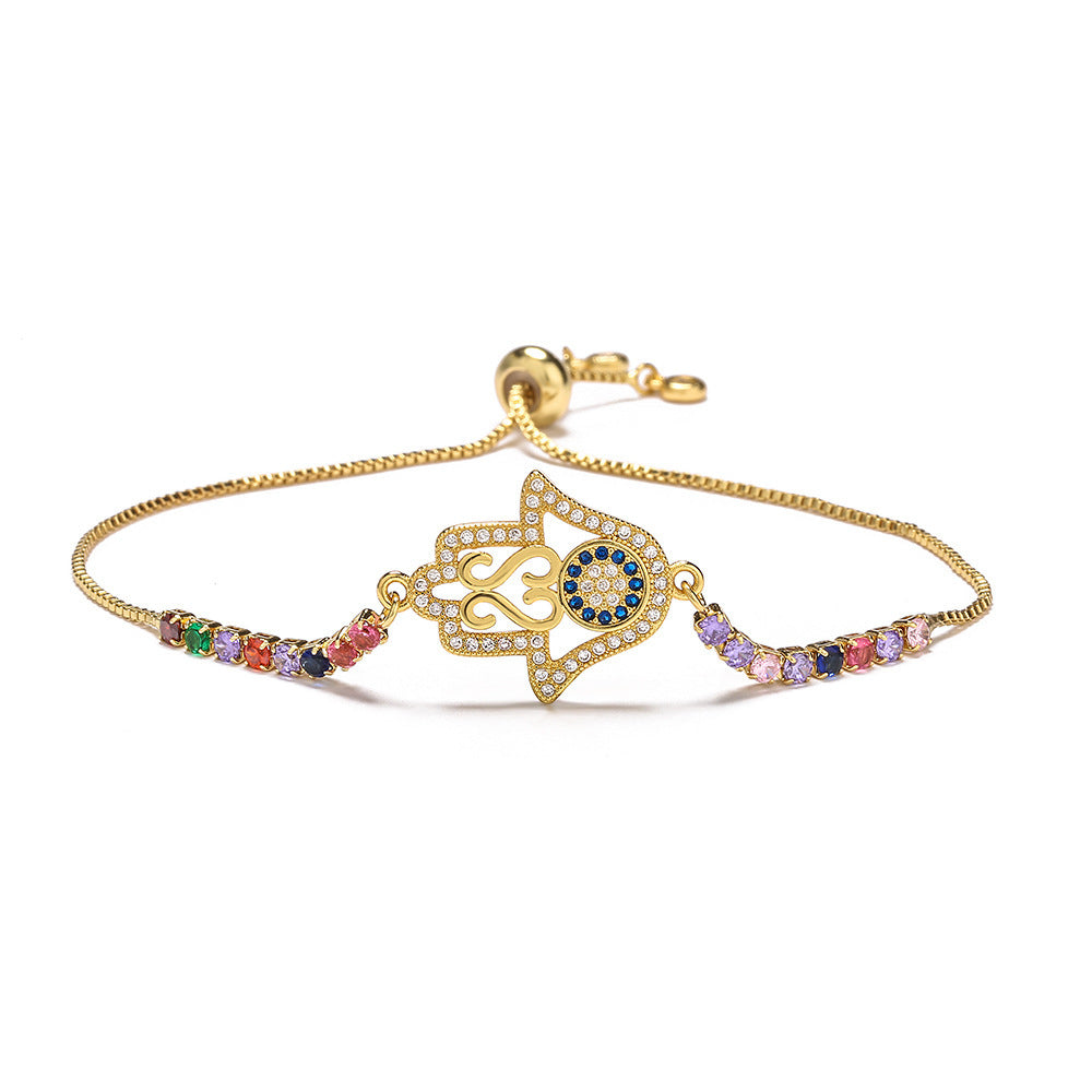 Gold Fatima Hand Charm Bracelet - Bodycouturee