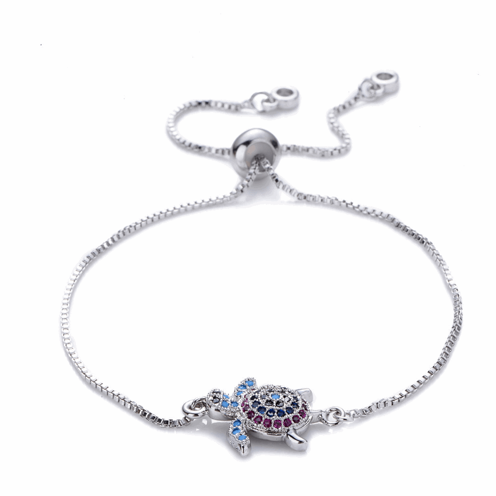 Colored Turtle Pendant Bracelet - BodycoutureeBraceletCJ dropshippingBodycoutureeCJZBLXSL06505 - PlatinumCJZBLXSL06505 - PlatinumPlatinumColored Turtle Pendant Bracelet - Bodycouturee