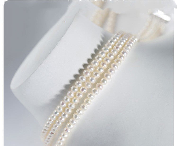 Freshwater Pearl Necklace Three Layer Design - Body Couturee & Co LLC