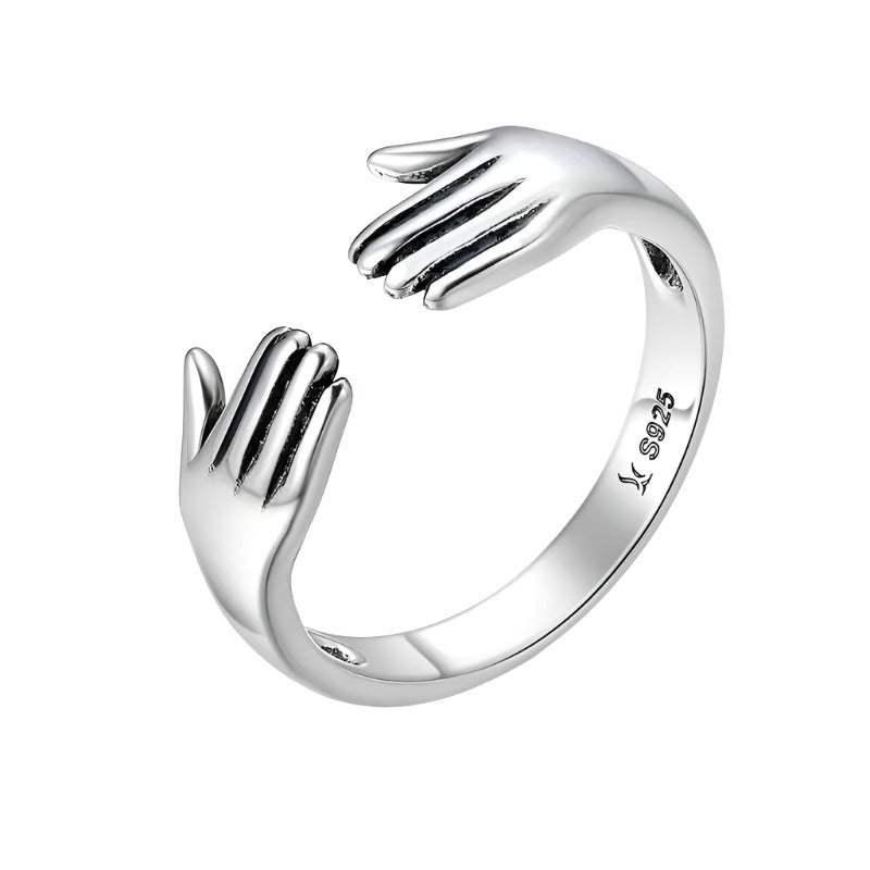 Give me a hug S925 Sterling Silver Ring - BodycoutureeJewelryCJ dropshippingBodycoutureeCJZBLXLX20721 - SilverCJZBLXLX20721 - SilverSilverGive me a hug S925 sterling silver ring Body Couturee & Co