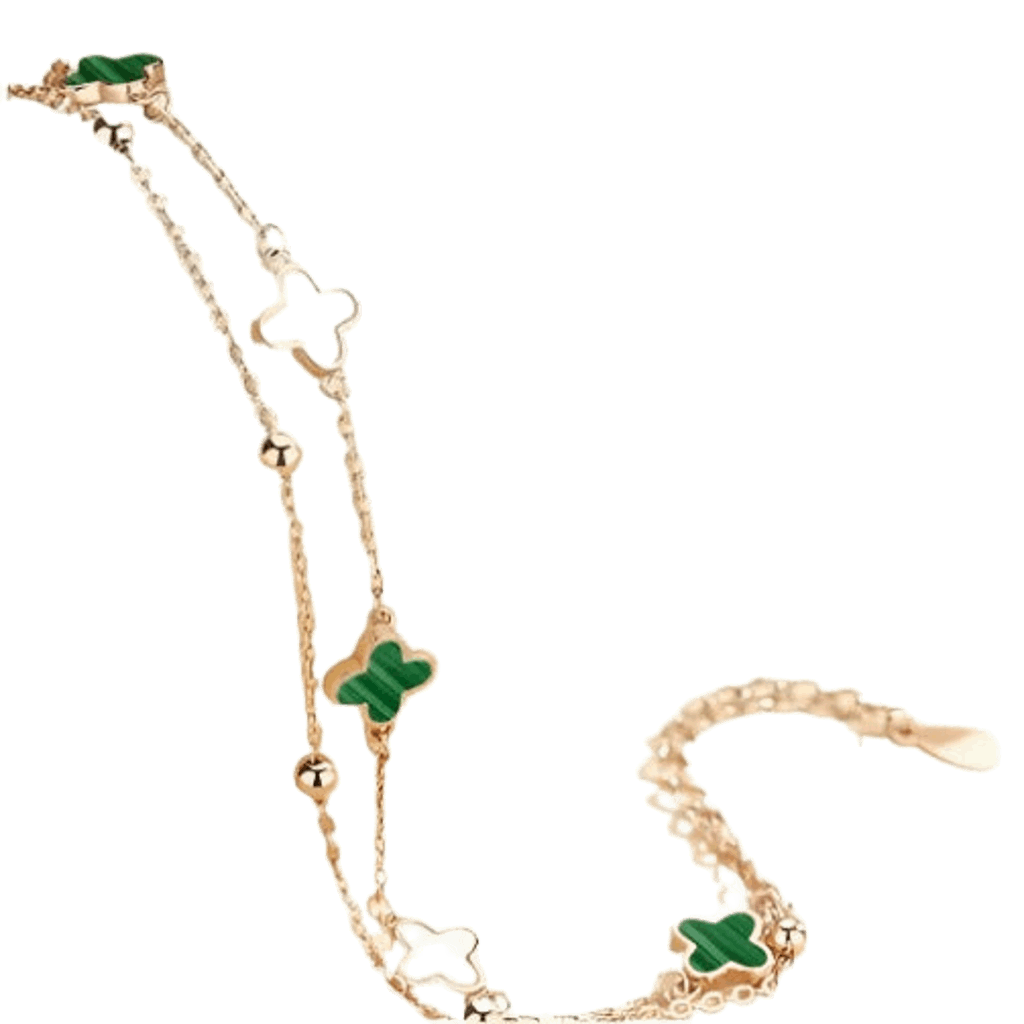 Bagley Malachite Clover Bracelet S925 Sterling Silver - Bodycouturee