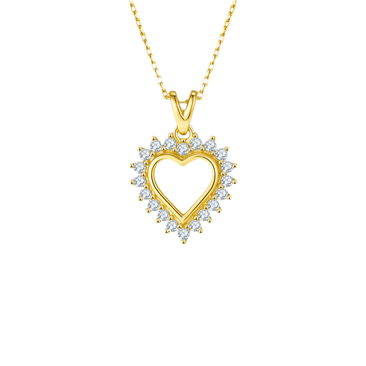 Moissanite 925 Sterling Silver Heart Pendant Necklace - BodycoutureeNecklaceTrendsiBodycouturee100500381411885100500381411885GoldOne SizeMoissanite 925 Sterling Silver Heart Pendant Necklace - Body Couturee & Co LLC