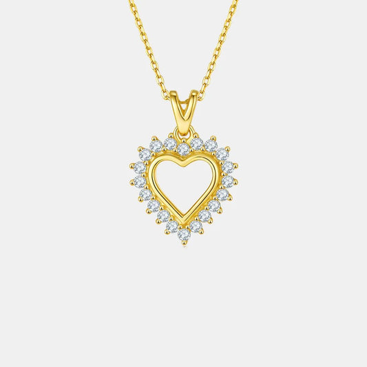 Moissanite 925 Sterling Silver Heart Pendant Necklace - BodycoutureeNecklaceTrendsiBodycouturee100500381411885100500381411885GoldOne Size5691d311 - 14a7 - 4c60 - b33f - b484747e1518 - Max