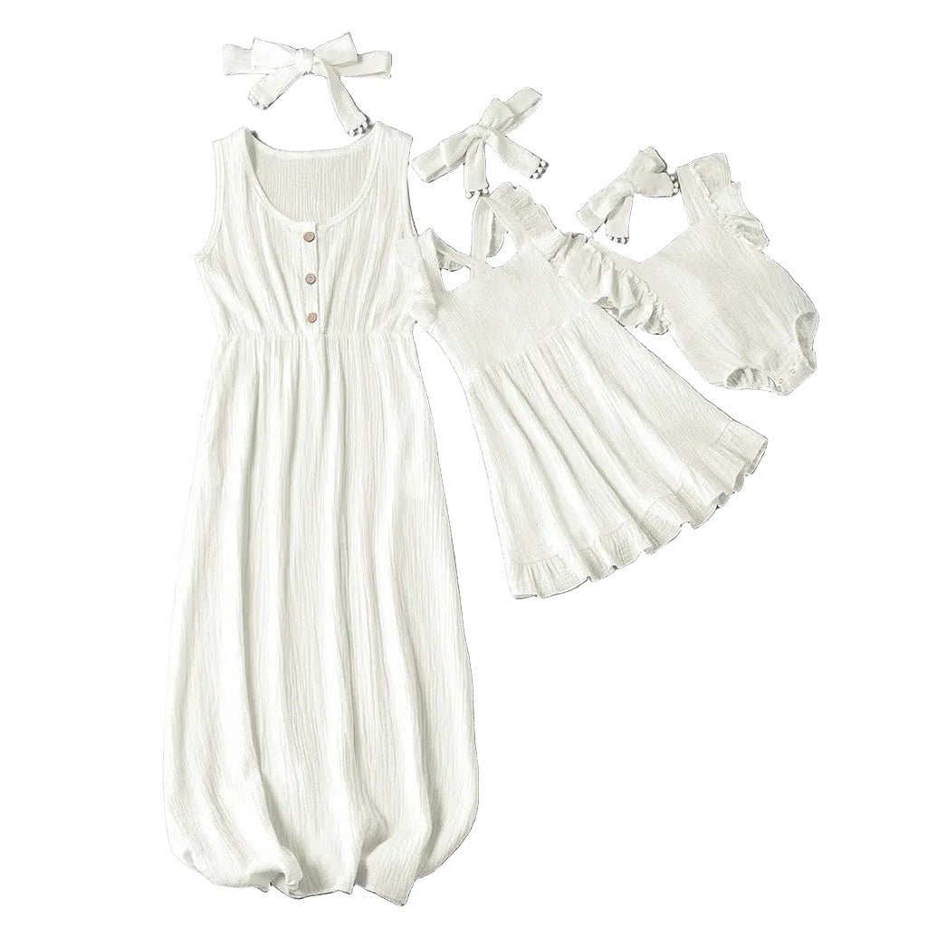 Mother Daughter Matching Dresses - BodycoutureeApparelCJ dropshippingBodycoutureeCJLY116836518RICJLY116836518RIWhite52CMFamily Look Mother Daughter Matching Dresses Mommy and Me Clothes Mom Mum & Baby Women Girls Toddlers Dress Outfits Cheap Price Body Couturee & Co