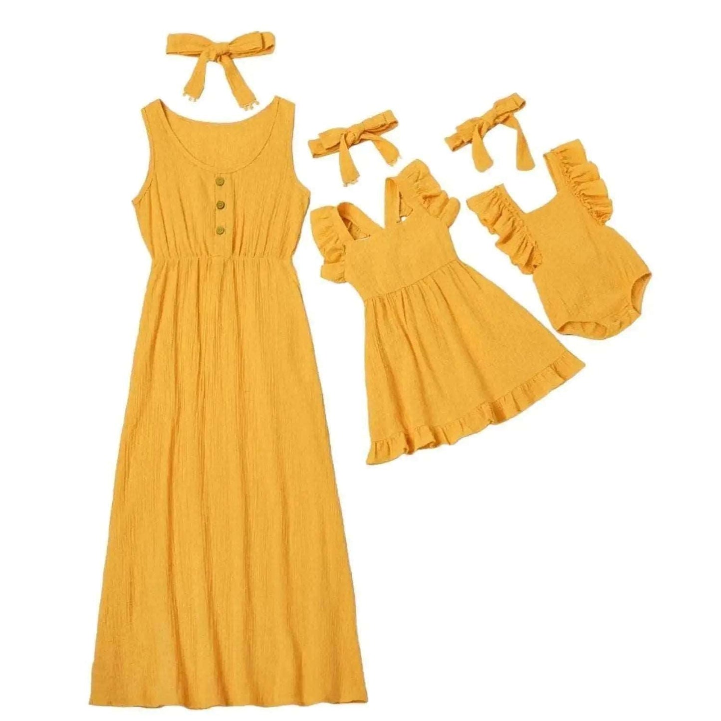 Mother Daughter Matching Dresses - BodycoutureeApparelCJ dropshippingBodycoutureeCJLY116836552ZACJLY116836552ZAYellow52CMMother Daughter Matching Dresses CJ dropshipping