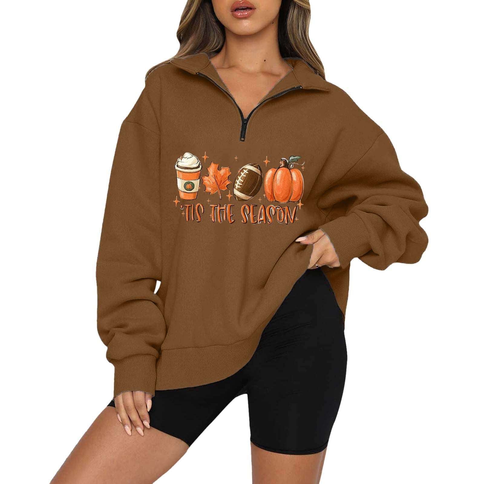 Pumpkin Print Casual Zipper Sweatshirt - BodycoutureeApparelCJ dropshippingBodycoutureeCJWY187475980BYCJWY187475980BYstyle142XLHalloween Pumpkin Print Casual Zipper Sweatshirt - Bodycouturee