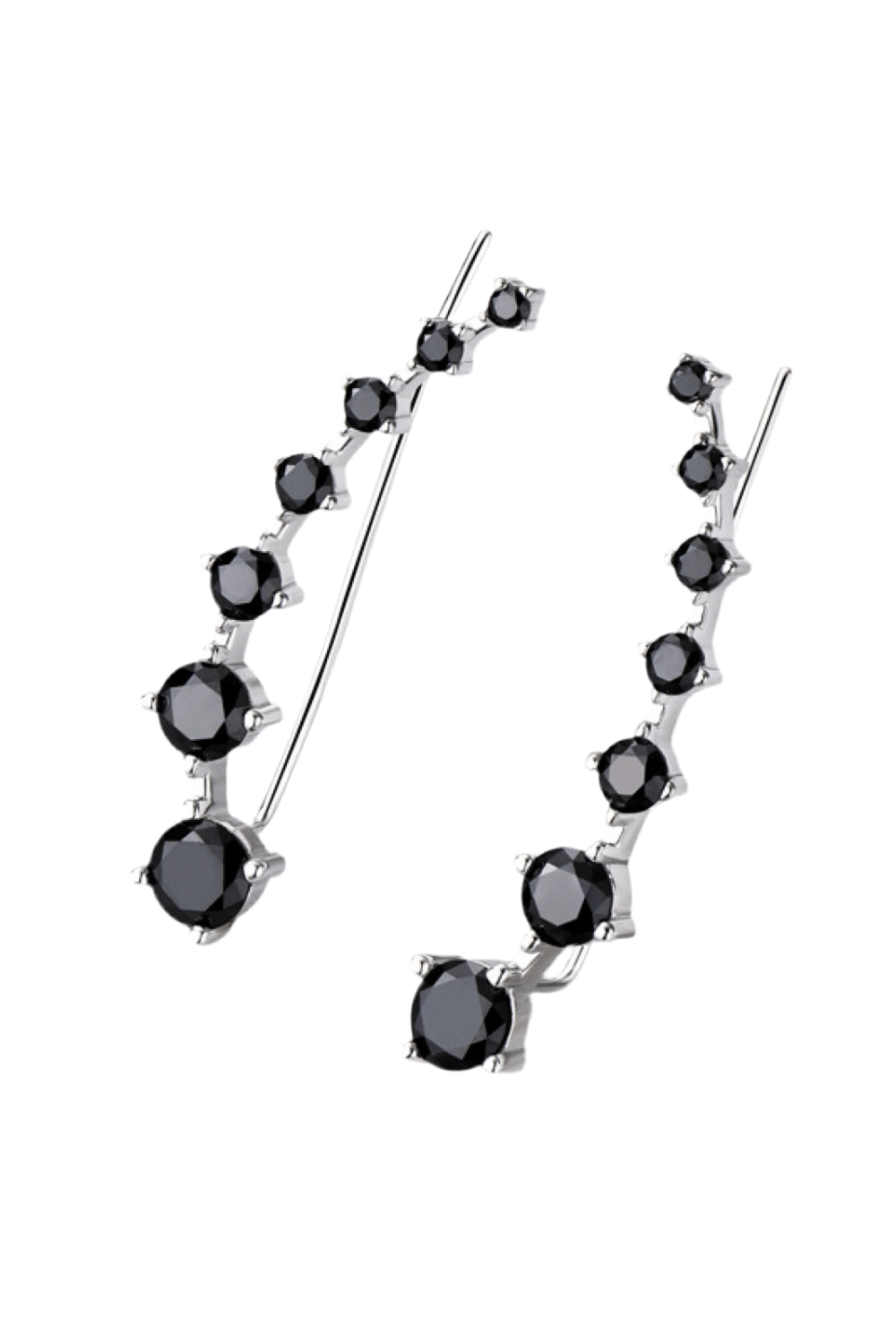 S925 Sterling Silver Black Onyx Moissanite Earrings - Body Couturee & Co LLC