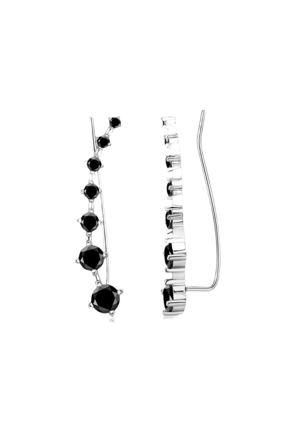 S925 Sterling Silver Black Onyx Moissanite Earrings - Body Couturee & Co LLC