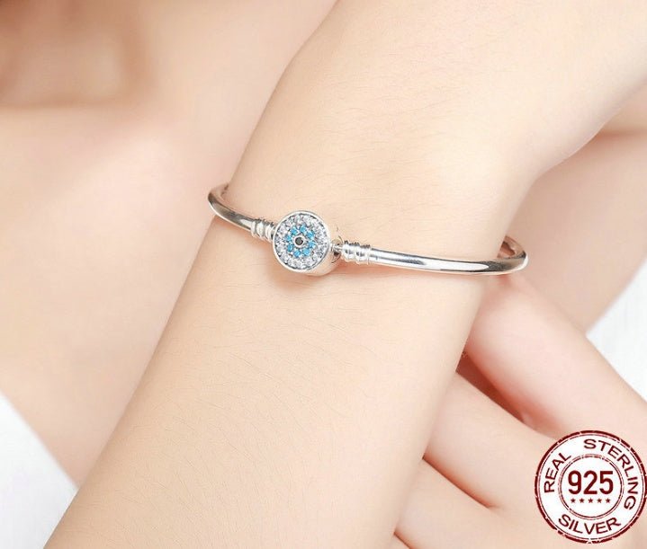 S925 Sterling Silver Evil Eye Diamond Bracelet - BodycoutureeBraceletCJ dropshippingBodycoutureeCJZBLXSL01232 - Silver - 17cmCJZBLXSL01232 - Silver - 17cmSilver17cmS925 Sterling Silver Evil Eye Diamond Bracelet - Bodycouturee