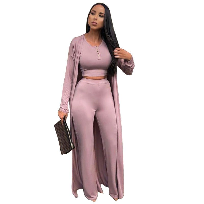 Solid Color Casual 3pcs Set Outfit - BodycoutureeApparelCJ dropshippingBodycoutureeCJLS184171006FUCJLS184171006FUBlackSSolid Color Casual 3pcs Set Outfit - Bodycouturee