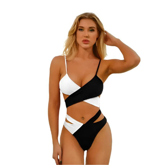 Split Swimsuit Three - color Cross Bikini - BodycoutureeApparelCJ dropshippingBodycoutureeCJYJ121295205EVCJYJ121295205EVBlack whiteSSplit Swimsuit Three - color Cross Bikini Body Couturee & Co