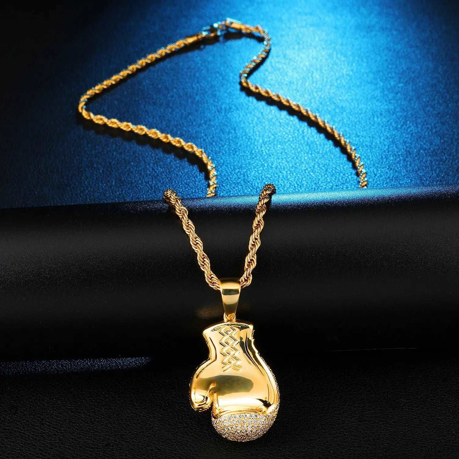 Stainless Steel Golden Boxing Pendant Chain Necklace - BodycoutureeNecklaceCJ dropshippingBodycoutureeCJZBLXLX20049 - Gold - PendantsCJZBLXLX20049 - Gold - PendantsGoldPendantsStainless Steel Golden Boxing Pendant Chain Necklace - BodyCouturee & Co