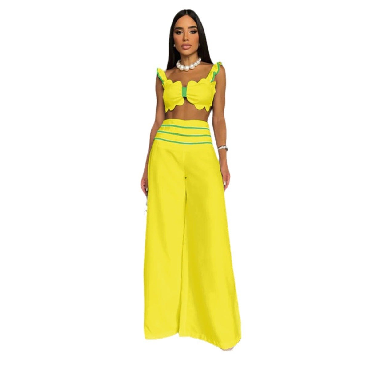 Suspenders Midriff Outfit Fashion Wide - leg Trousers Women's Suit - BodycoutureeApparelCJ dropshippingBodycoutureeCJLS203042911KPCJLS203042911KPWhiteLSuspenders Midriff Outfit Fashion Wide - leg Trousers Women's Suit - Bodycouturee