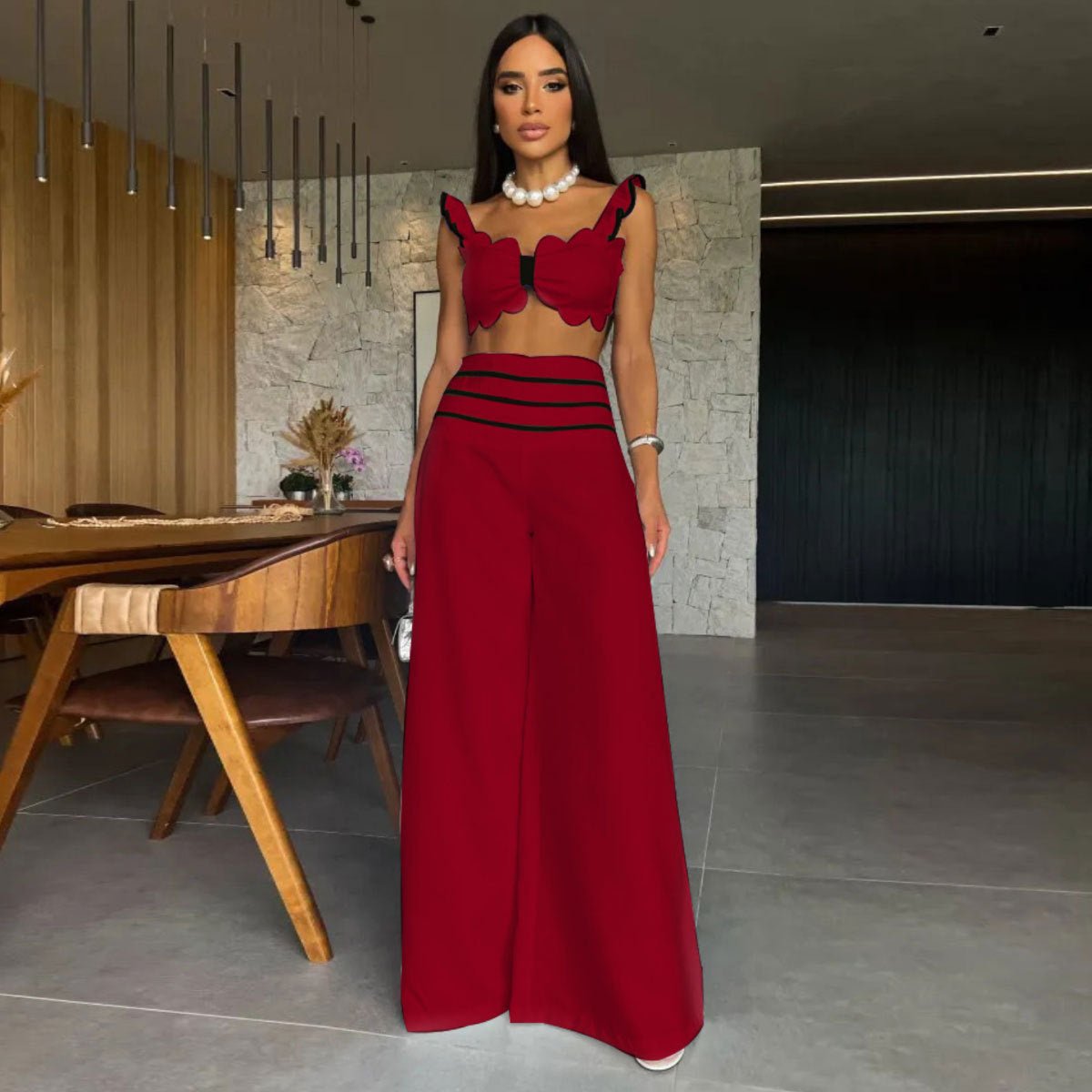 Suspenders Midriff Outfit Fashion Wide - leg Trousers Women's Suit - BodycoutureeApparelCJ dropshippingBodycoutureeCJLS203042919SHCJLS203042919SHYellowLSuspenders Midriff Outfit Fashion Wide - leg Trousers Women's Suit - Bodycouturee