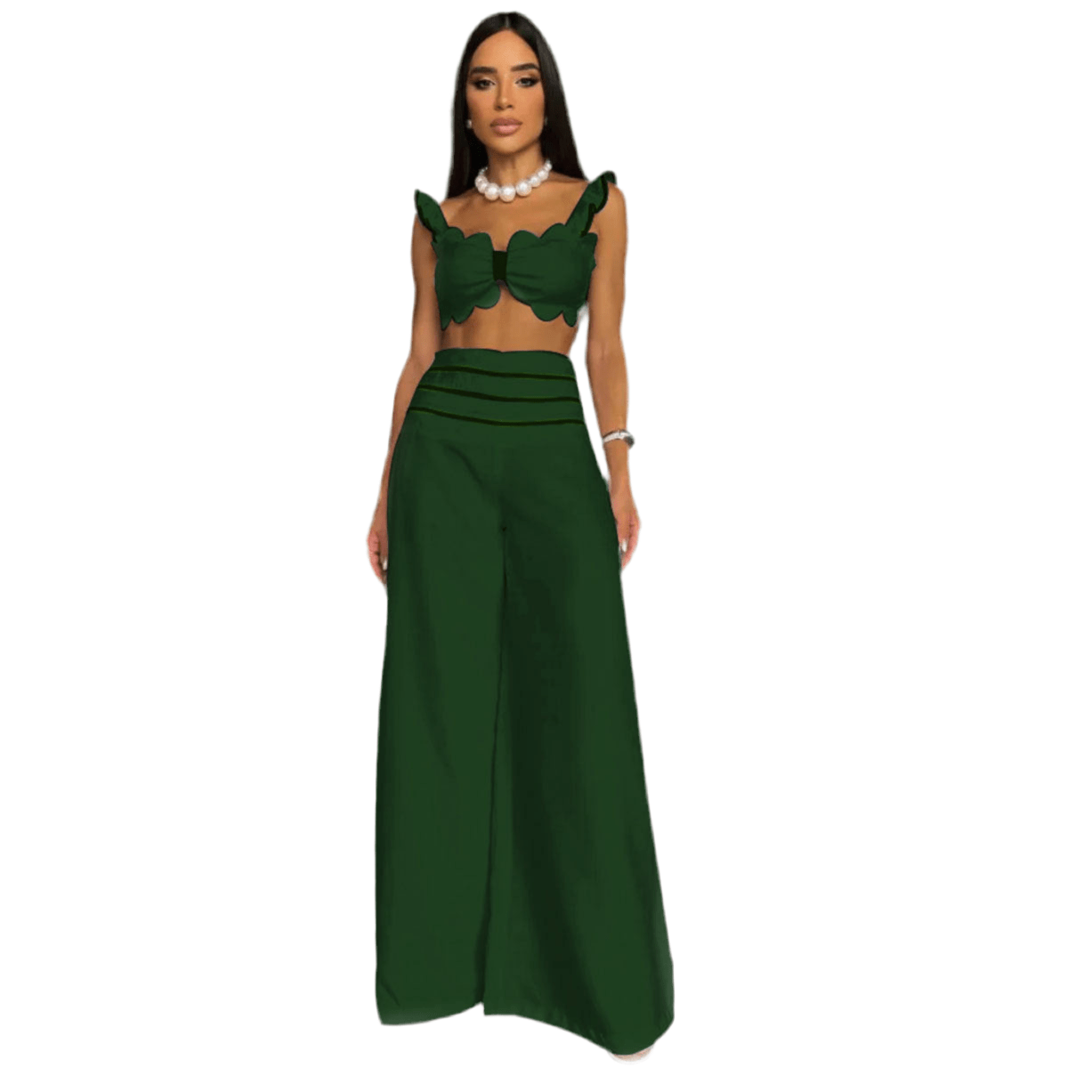 Suspenders Midriff Outfit Fashion Wide - leg Trousers Women's Suit - BodycoutureeApparelCJ dropshippingBodycoutureeCJLS203042911KPCJLS203042911KPWhiteLSuspenders Midriff Outfit Fashion Wide - leg Trousers Women's Suit - Bodycouturee