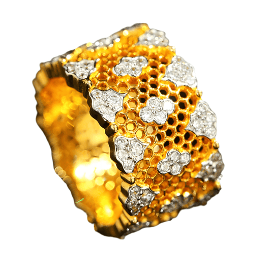 Vintage Diamond Wide Lace Ring - Body Couturee & Co LLC