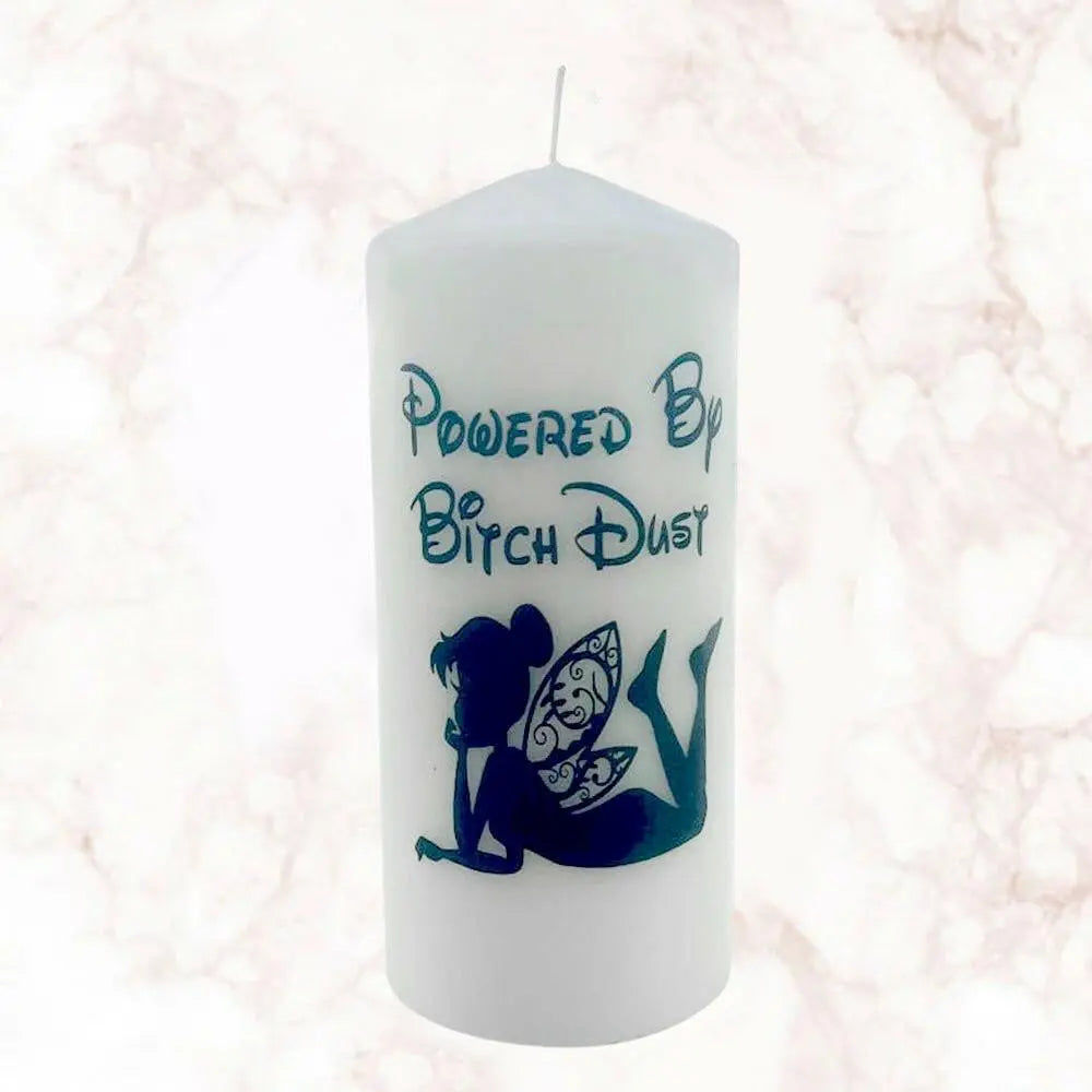 Tinker Bell White Pillar Candle - Body Couturee & Co